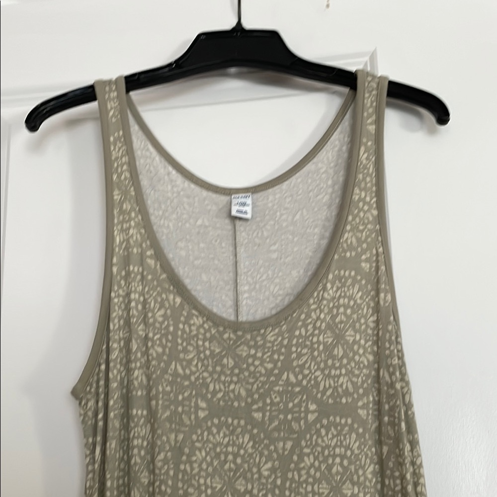 Old Navy Tank Top Dress Size L/Tall Gray White Maxi - Picture 8 of 12